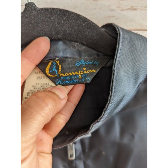 Vintage Racing Jacket Mens Size Medium M Navy AMA USA 48th ISDT Barn Find - Picture 11 of 13